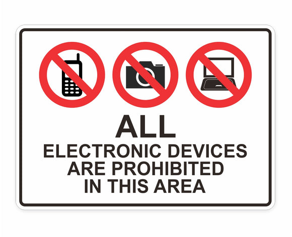 Electronic Devices Prohibited Decal