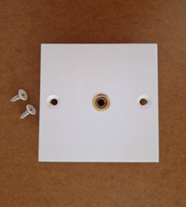 RTS Square Post Cap with Finial Thread 3-1/4", Mounting Screws, White Aluminum, Media Gooru