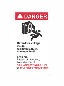 Danger Hazardous Voltage Label