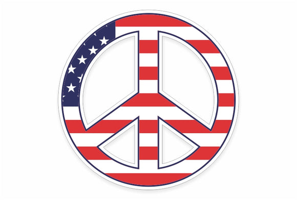 American Flag Peace Symbol Decal & Stickers