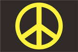 Yellow Peace Symbol Decal