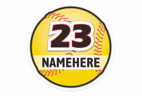 Customizable Softball Car Decal