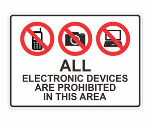 Electronic Devices Prohibited Decal