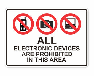 Electronic Devices Prohibited Decal