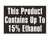 Contains Up To 15% Ethanol Decal