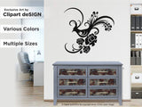 Ornamental Floral Peacock Wall Decal