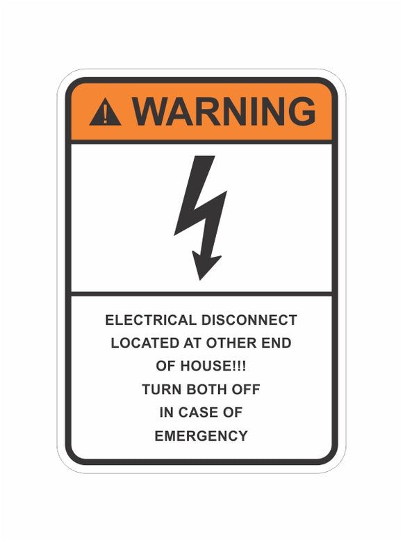 Warning Electrical Disconnect
