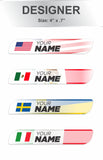 Custom Name Decals with Flags