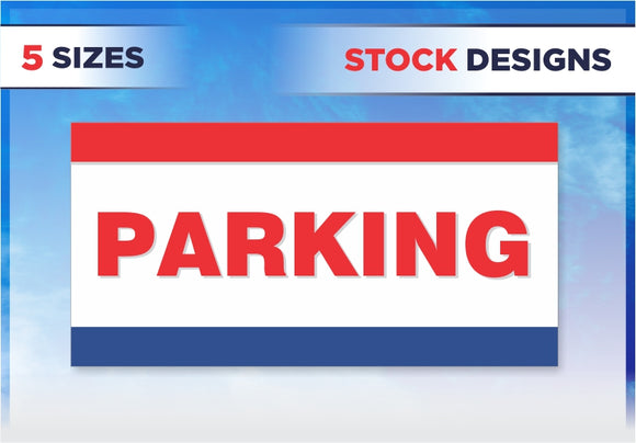 Red White & Blue Parking Banner