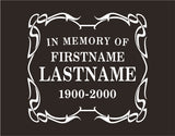 In Memory Decal