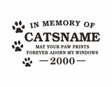 In Memory Cat Decal