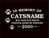 In Memory of Cat Car Decal