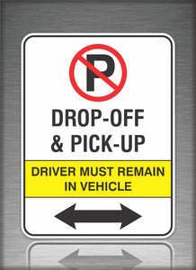 No Parking Drop Off Left & Right Arrow