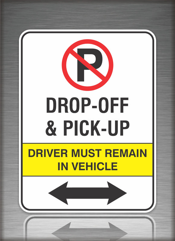 No Parking Drop Off Left & Right Arrow