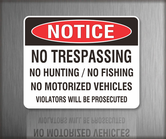 No Trespassing Notice Sign