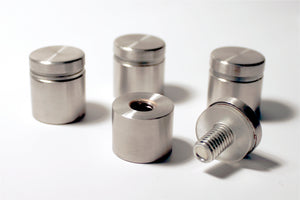 Set of 4 - 1" x 3/4" Brushed Stainless